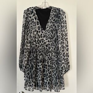 LoveRiche Animal Print Ruffled Mini Dress